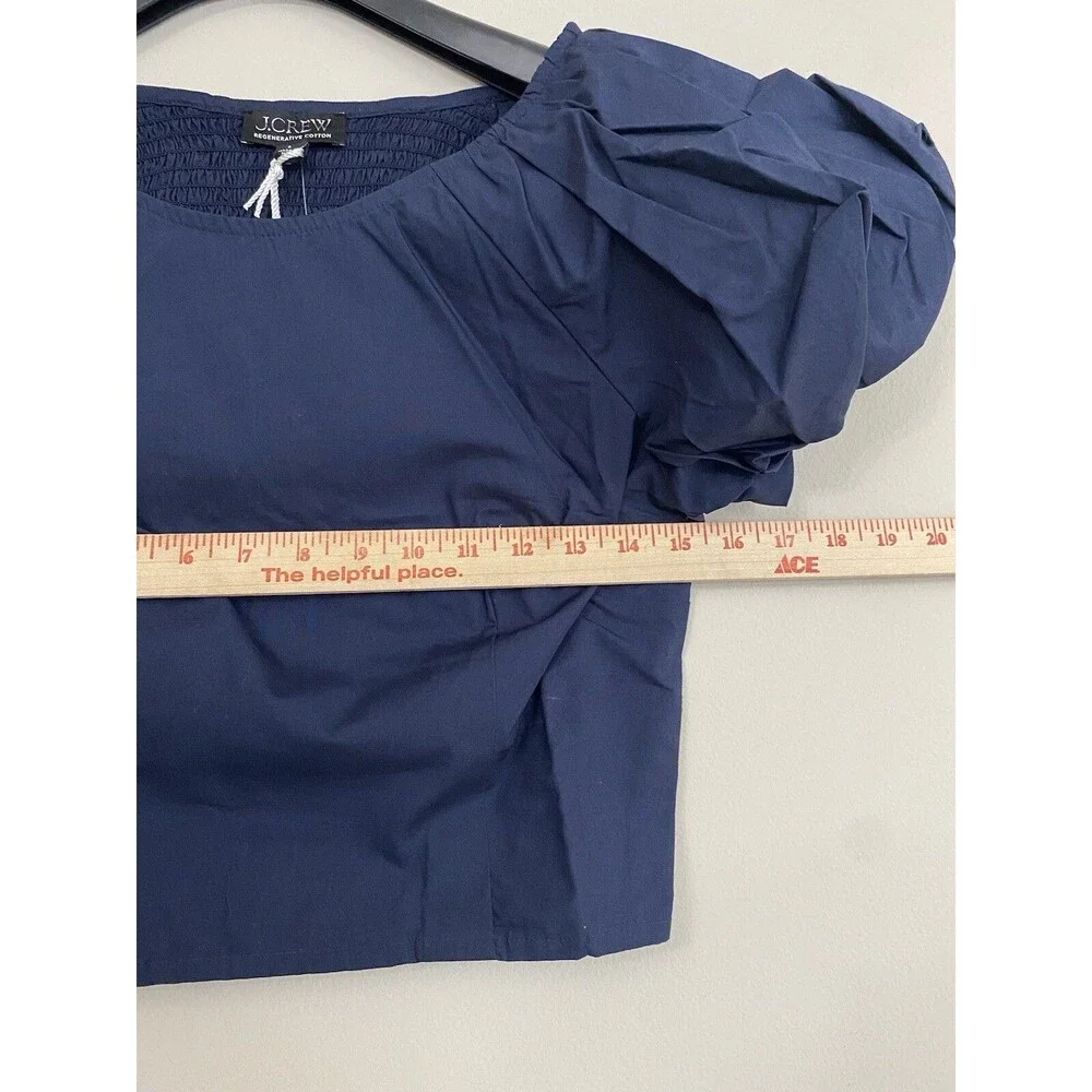 J.Crew Inez Fitted puff-sleeve top NWT Size 6